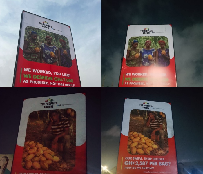 The People's Forum Takes to Billboards: Cocoa Farmers Cry Out "GH¢2,587 Per Bag – How Do We Survive?”